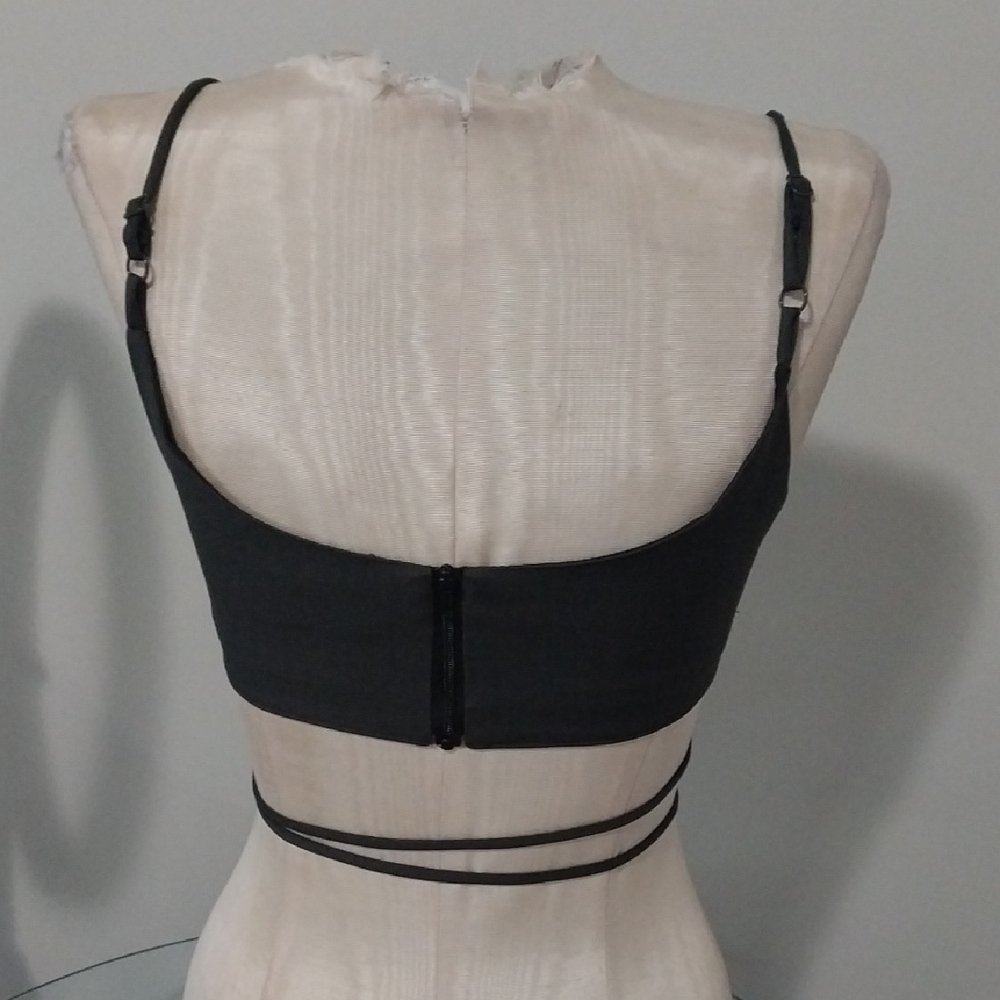 ASOS Black Wrap Crop Top - Picture 2 of 4
